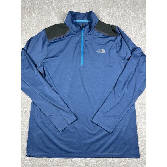 The North Face Blue Kilowatt 1/4 Zip Mens Long Sleeve Mens Shirt L Flash Dry-XD - Picture 1 of 6